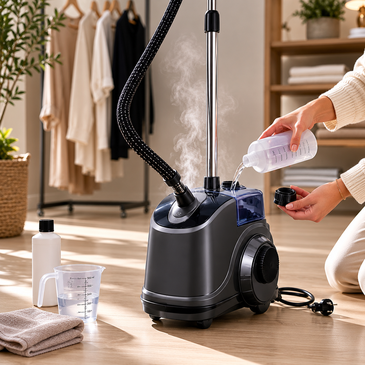 Avkalking av steamer stig fyri stig