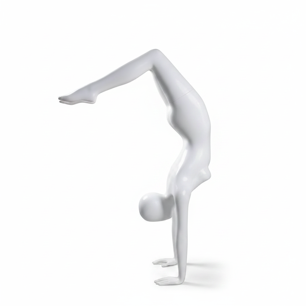 Yoga kvinnuligur anatomi-dukka, fitness/yoga - hvít. Á hondunum