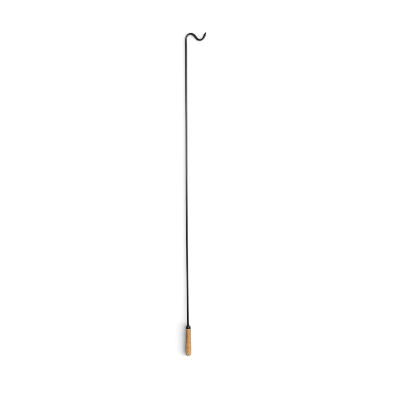Skápahaldari við náttúrligari tréhendi, svartur, 130 cm