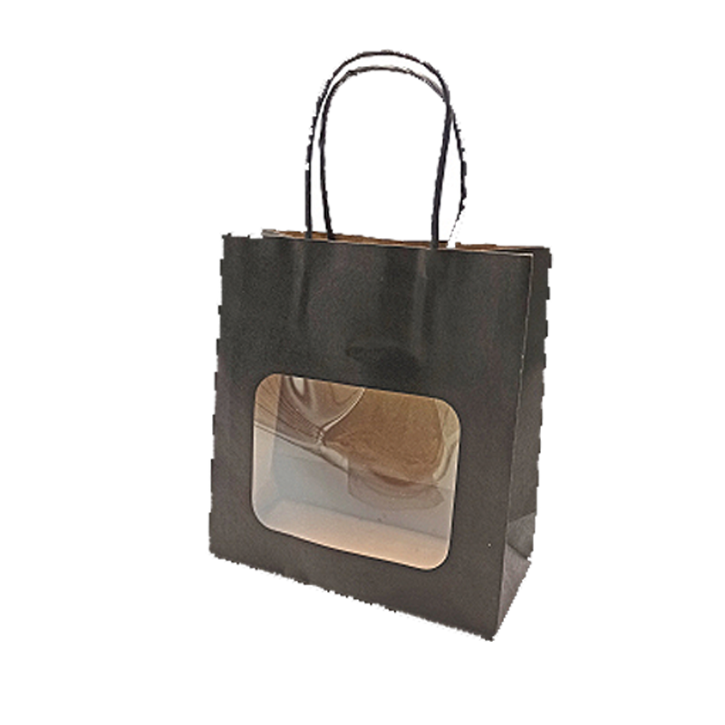 Pappasekkur við vindeyga, svørt, pk. við 20 stk., H 18,5 cm