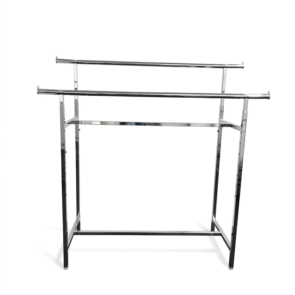 Tvífoldur, dobbeltrukkutól, hæddarbart, krom, B150 x H122-170 cm
