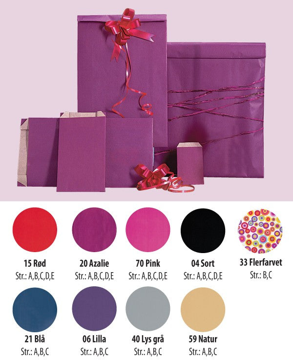 Gávupoki, kraftpappír, blár, pk. við 250 stk., 12 x 4 x H20 cm