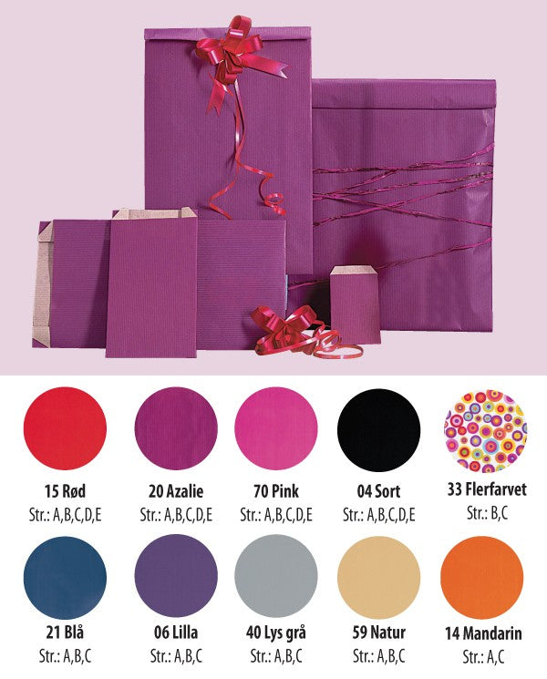 Gávupoki, kraftpappír, ljósgrár, pk. við 250 stk., 18 x 6 x H35 cm