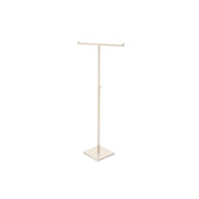 T-display - Hæddarstilling. Hvít. H43-81 cm. Firkantað fótsmýki - Smykkidisplay