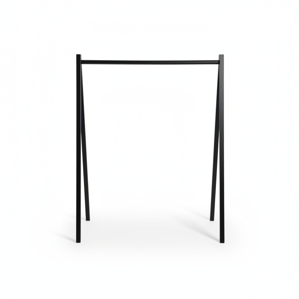 V-skapað klædnastativ, svart, B100 x D50 x H142 cm