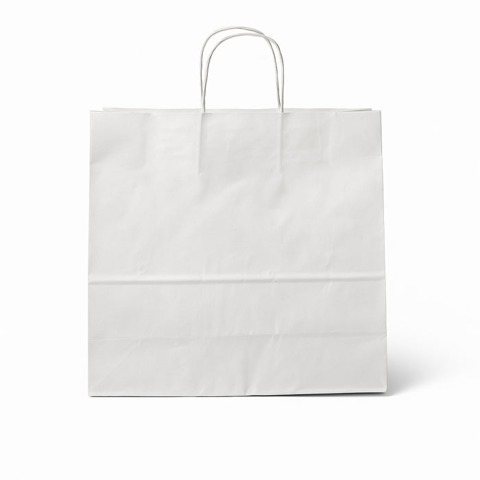 Pappaposa við snørtommu, hvít, pk. við 50 stk., 35 x 14 x H36 cm.