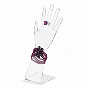 Handdisplay, høgra, klárt akryl, H33 cm