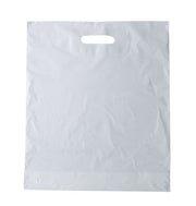 Hvid budget plastpose mellem med forstærket håndtag