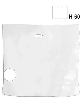 Ekstra stor hvid budget plastpose med håndtag