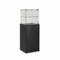 Slimline vitrina við undirskápi. Lás í vitrinu og skápi, svørt, B46 x D46 x H148