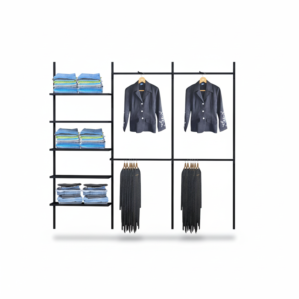 Veggskinne - Superskinne H214 cm - svartur
