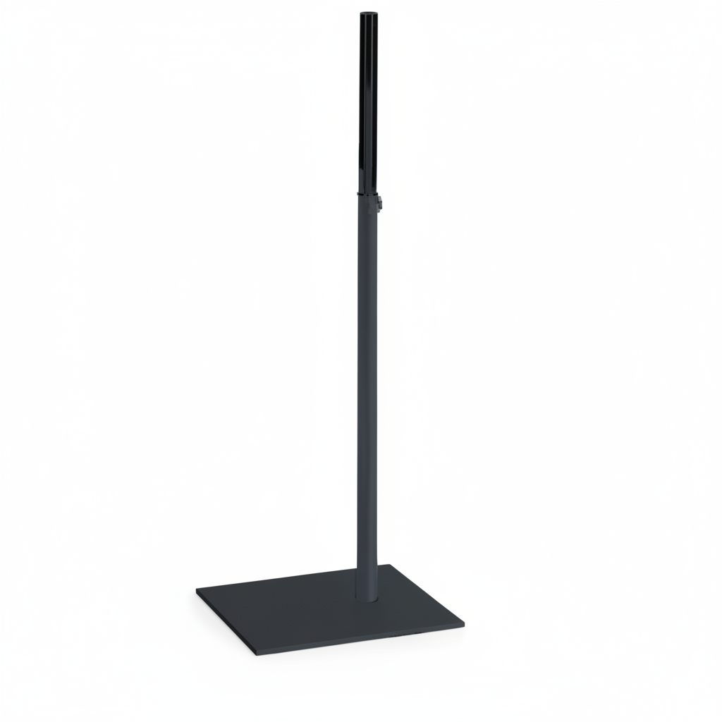 Fóð til torso, teleskopisk, høg, svørt, fýrakantað plát, H58-126 cm, Elite torso (Serie 5200)