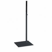 Høgur svartur teleskopfótur til yvirkropp, fýrkantað pláta, H58-126 cm, Elite-yvirkroppur (røð 5200)