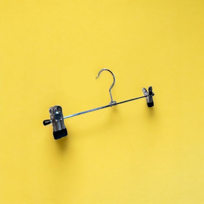 Sort metal klemmebøjle 30 cm til bukser, pakke med 100 stk.