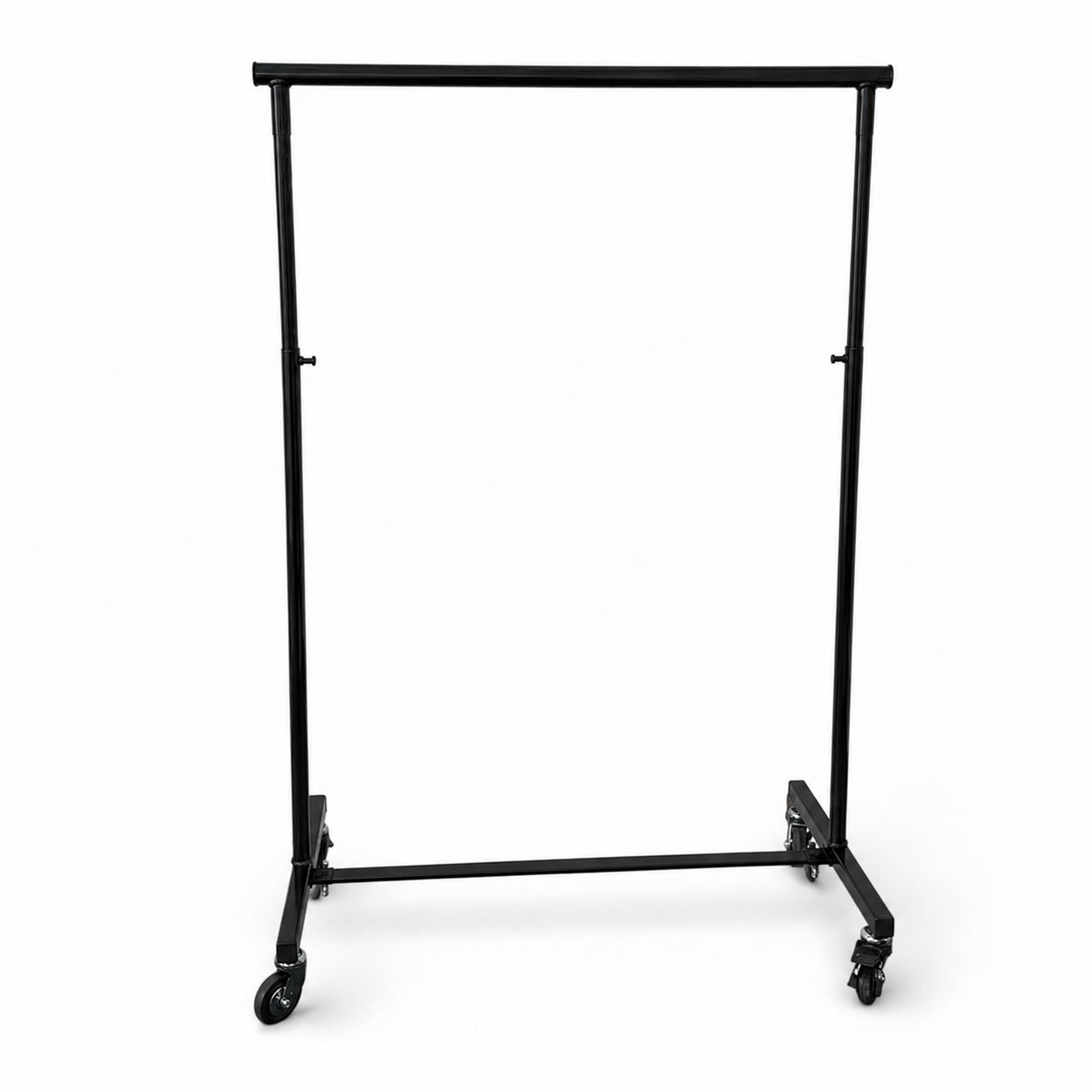 Klæðastativ - lítil svart - luksus. B 100-161 (bøjleúttræk) x D 50 x H 121-191 cm.