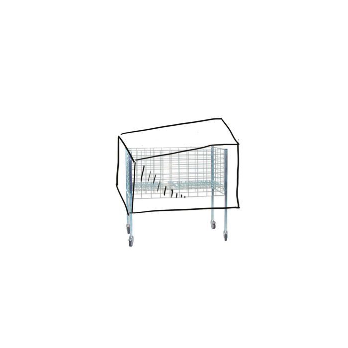 Regnhætta til trådgøturkurvar, røkfarga, 104 x 54 x 50 cm. 2. sortering