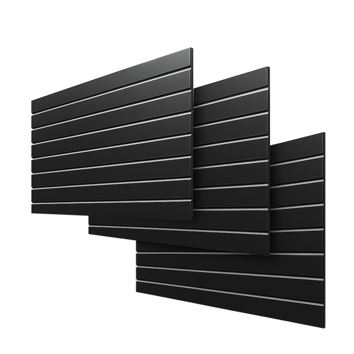 Sort Supersæt rillepanel 120 x 240 cm