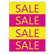 Plakat. SALE, gul og pink, 50 x 70 cm