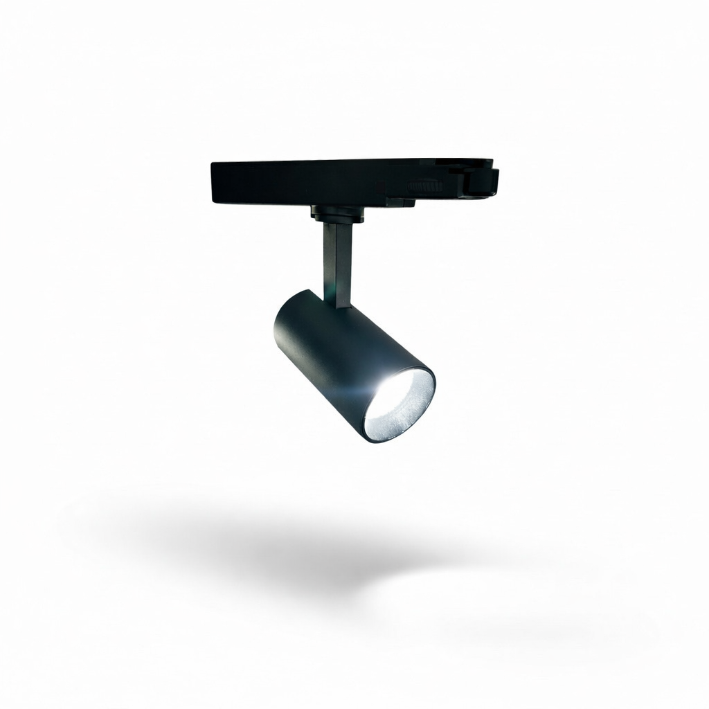 Spot t/ 3-faset skinne, H13 cm. Ø 6,50. Svart