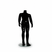 Familju barna mannequin. Svart høggloss. 4-6 ár. H 90 cm. Rund glashætta fótpallur