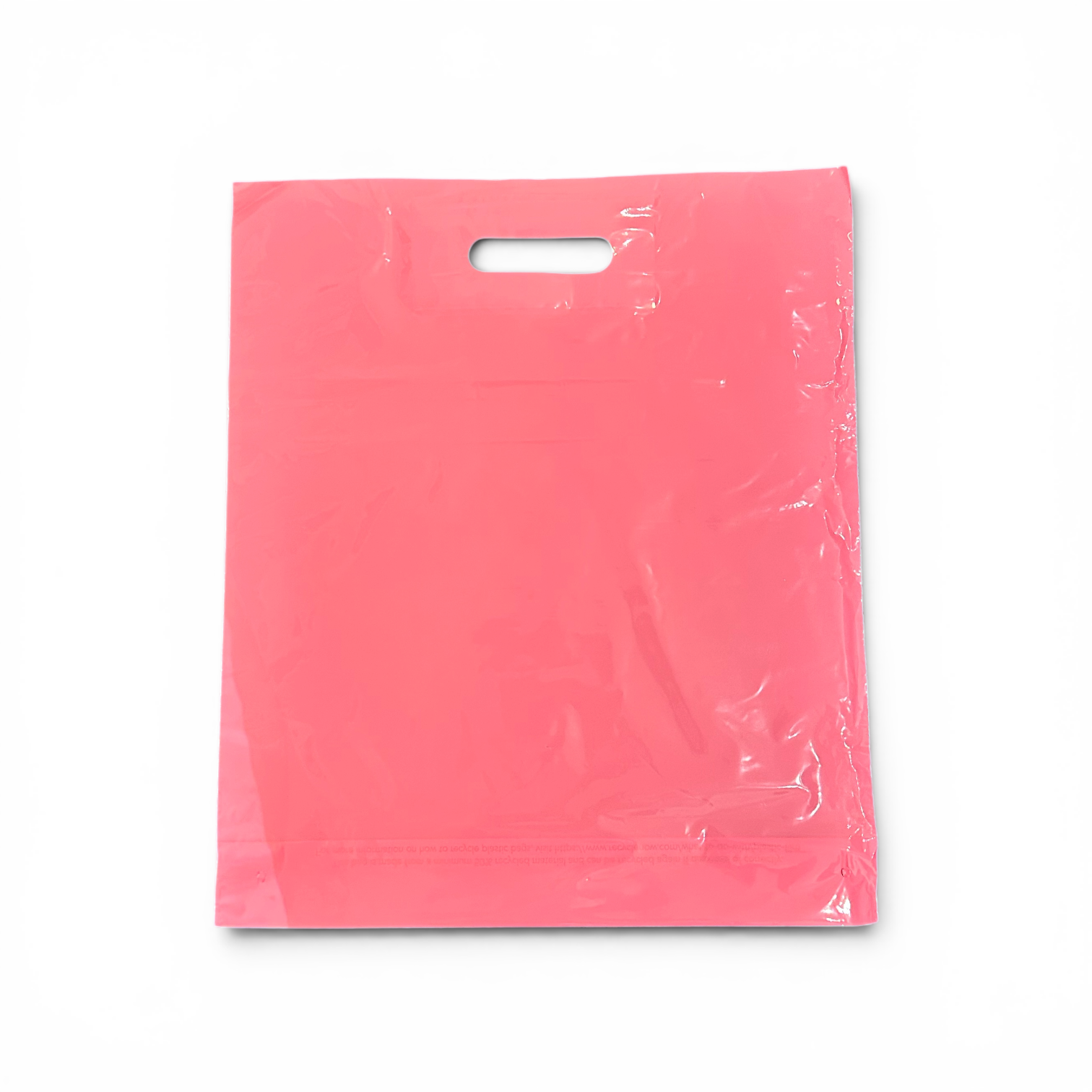 Plastpose, miðal, ljósað, pk. við 100 stk., 45 mikron, B 39 × D/BF 10 × H 45 cm, styrkt handtak