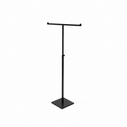 T-display - Hæddjuppstillað. Svart. H43-81 cm. Firkantað fótstykki - smykkidisplay