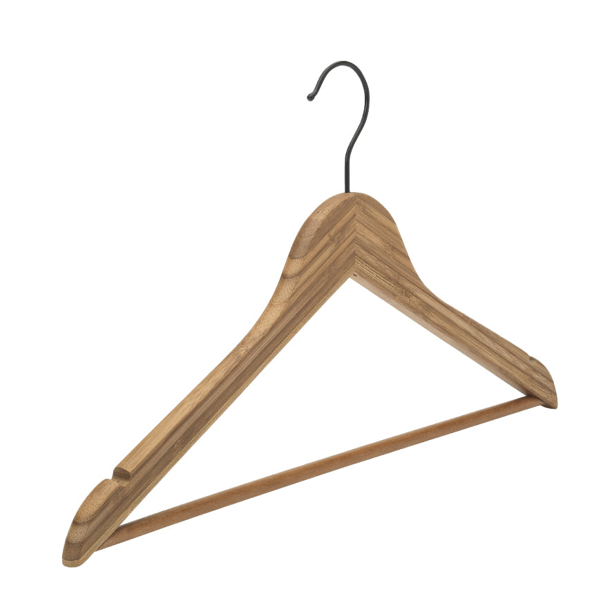 Bambus krokurvur, massivur, urvinklað, við stong og hakki, náttúrligur, svart krokur, 43 cm