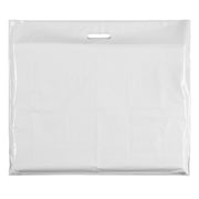 Plastposi, eyka stór, hvít, pk. við 100 stk., 60 mikron, B 70 x D/BF 15 x H 60 cm., styrkt handtak