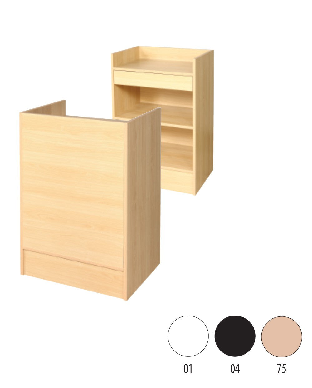 Slimline Disk, kassumodul, við nedsunkna hyllu, ahorn, H96 x B61cm x D 46 cm