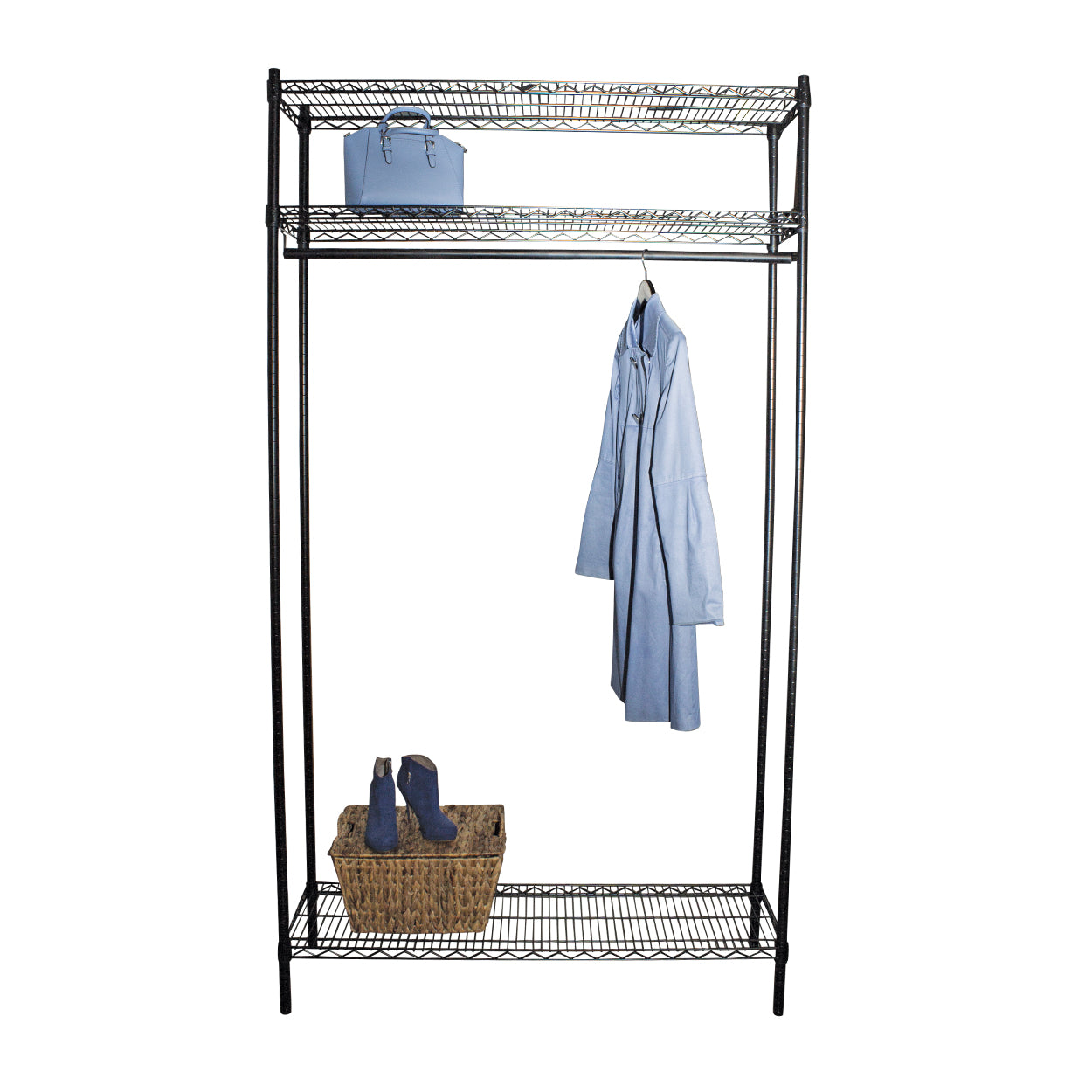 Garderobe Reol - TUBO (B 122 x D 36 x H 220 cm.) - Svart