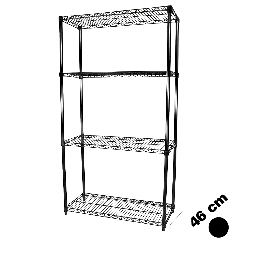 Reoli - TUBO (B 122 x D 46 x H 220 cm.) - Svart, ljóst blankt