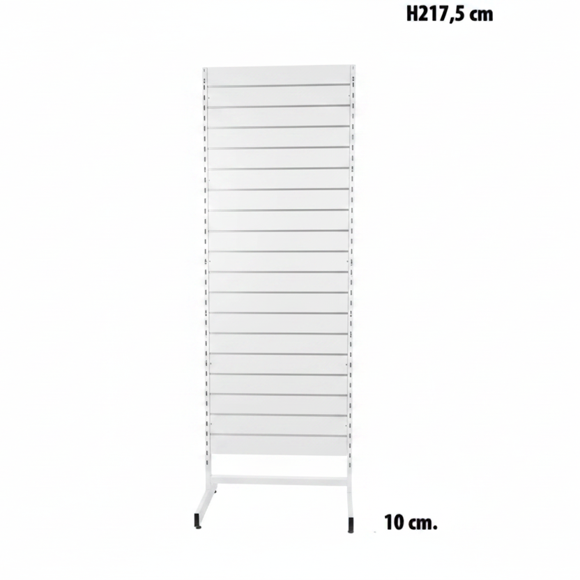 Panelgondol, einsíðað, standardpanel, hvítur. Hvítir listar. B67 x D40,5 x H217 cm