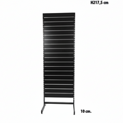 Panelgondol, einsíðaður, standard panel, svartur. Svartir listar. B67 x D40,5 x H217 cm