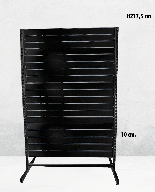 Panelgondol, tveytsíðug, standard panel, svørt. B127 x D76 x H217 cm