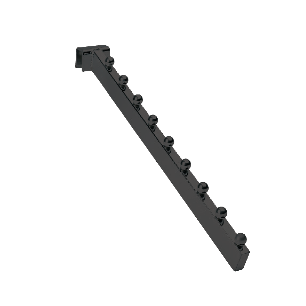 Skjørt framhang m/ 9 kúlur. Svart, multi-viðlegg - 12 mm