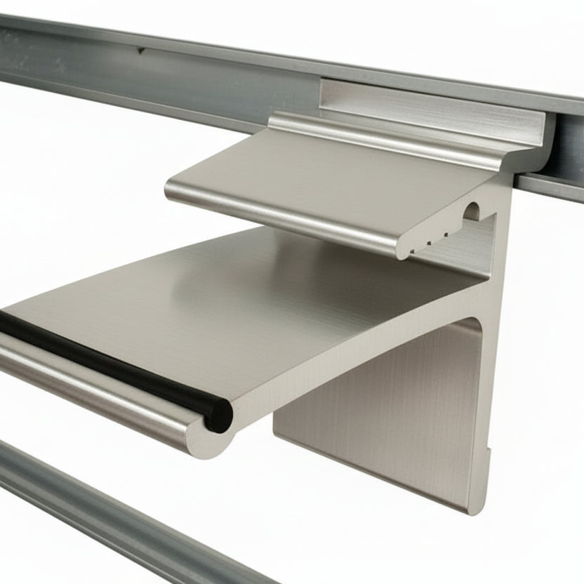 Glar hyldubúnaður til rilluplátu. 1 sett.