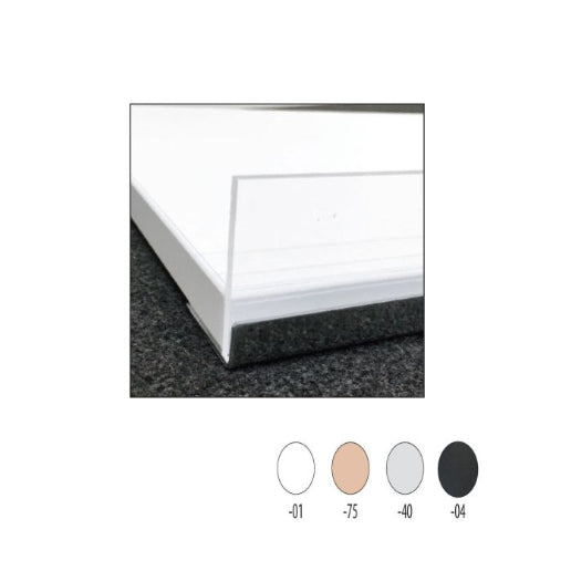 Melaminhylla hvít, skeivt við framkant í hvítum, 61 x 37 cm