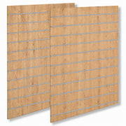 Rillupanel - standard ( 120 x 240 cm.) - eik-look við aluminiumlistar