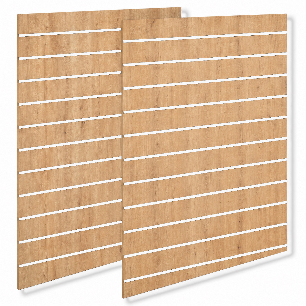 Rillupanel - standard ( 120 x 240 cm.) - eik-look állistar í hvítum
