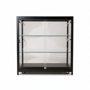 Glasskáp H90 – svart – Pisa, lágt