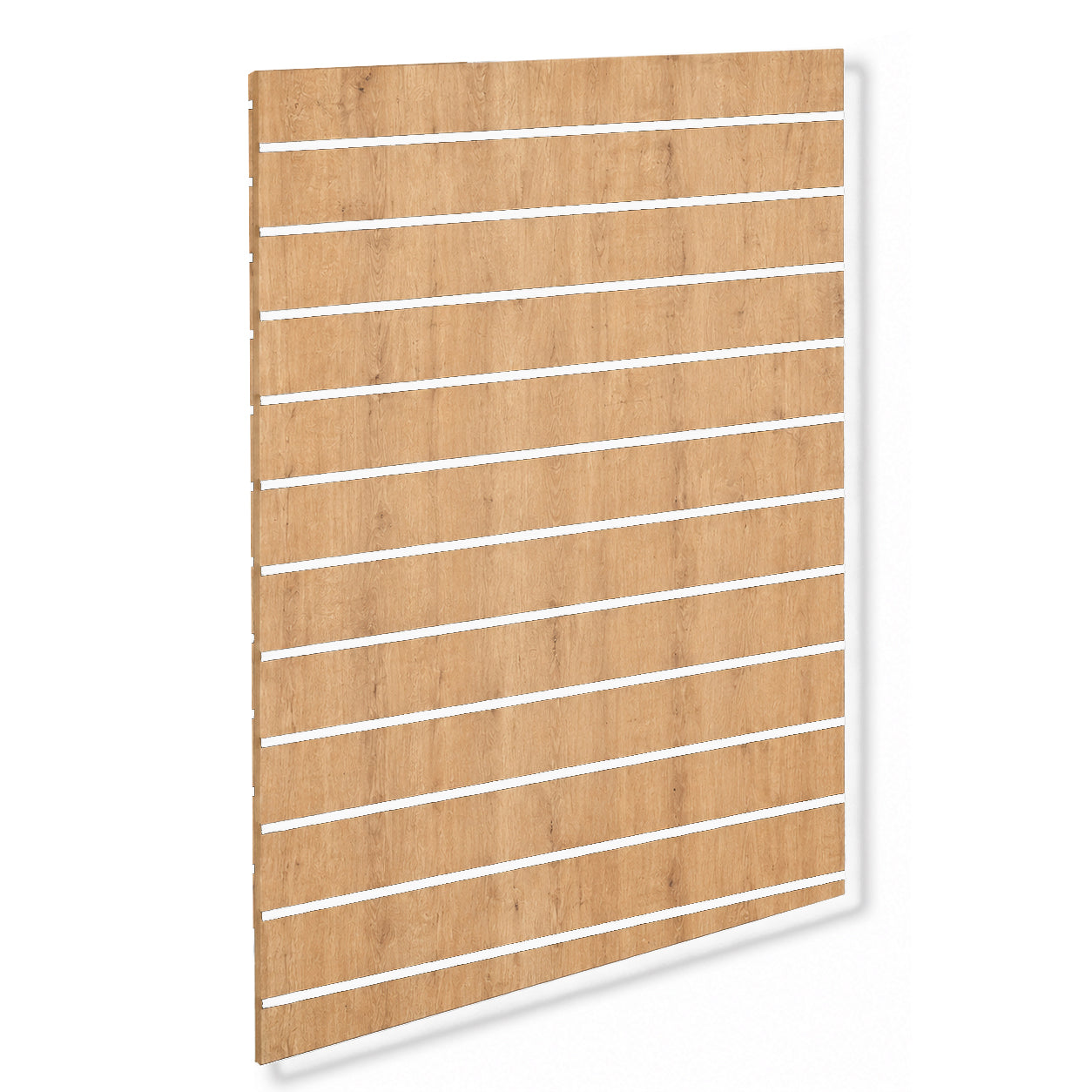 Panel við rillum - standard ( 120 x 120 cm.) - eik-look við hvítum alulistum