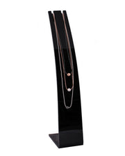 Buet halskædedisplay i sort akryl, 27 cm