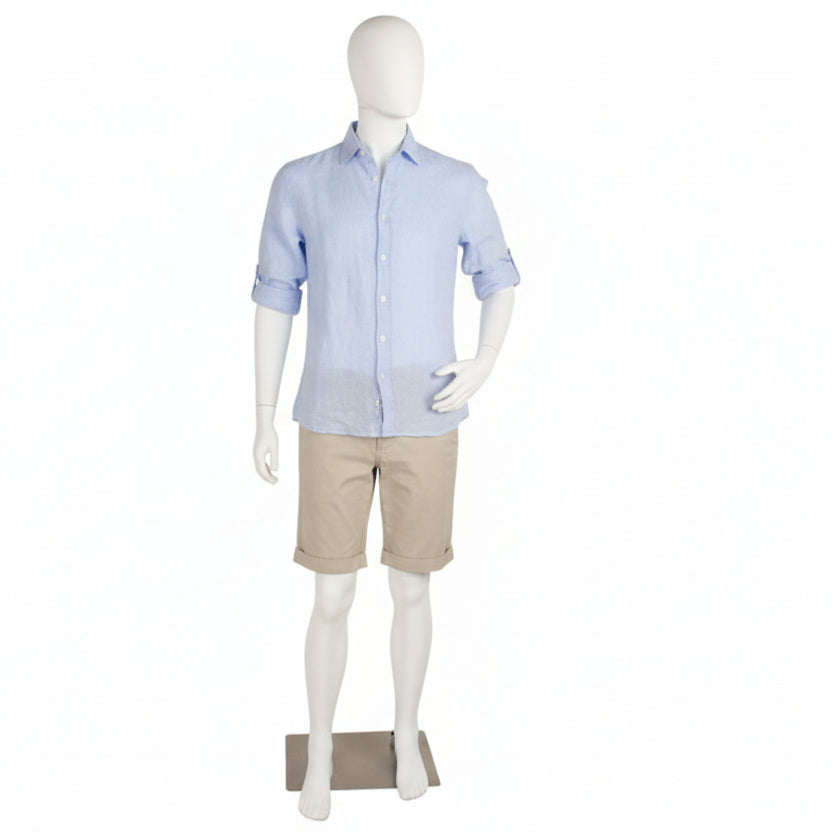 Standard, herremannekýn, D, við bøygda armi, høvundur uttan andlitstrýggjar og børstað satin metallfótplatta, hvítt