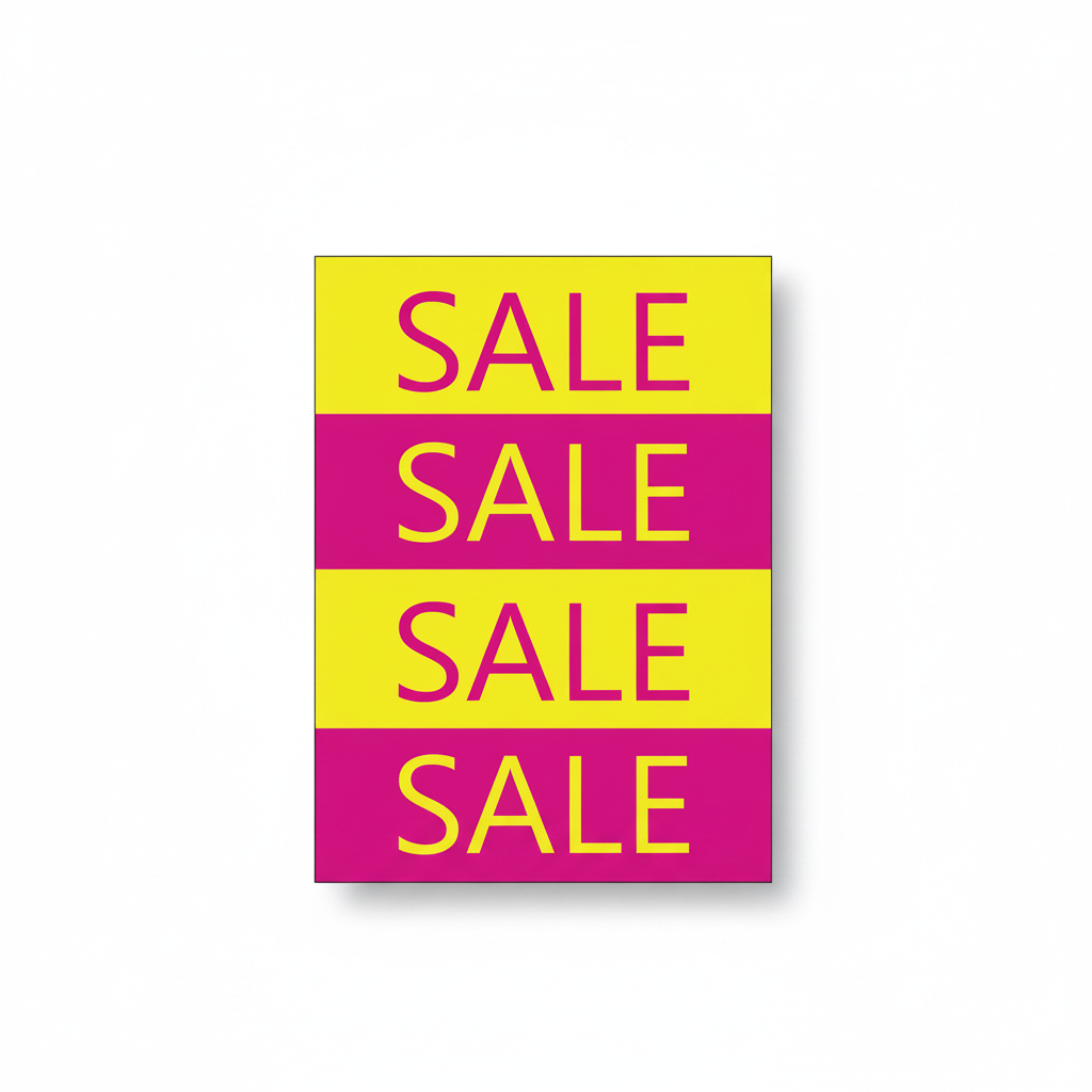 Plakat. SALE, gul og pink, 50 x 70 cm