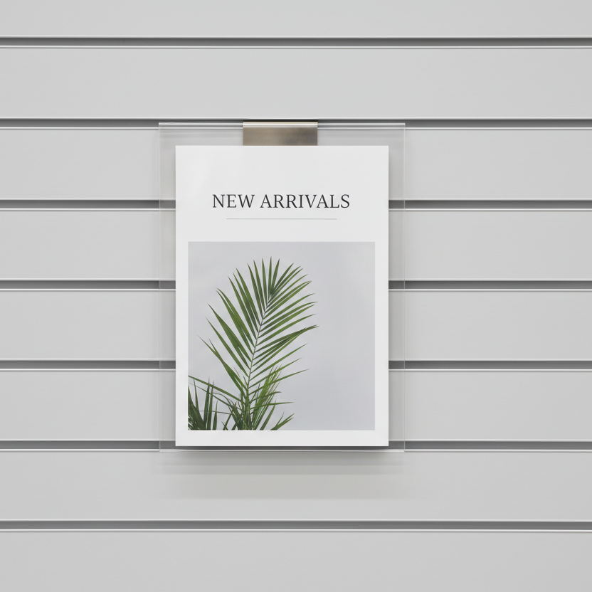 Akryl skilt til rillepanel A5