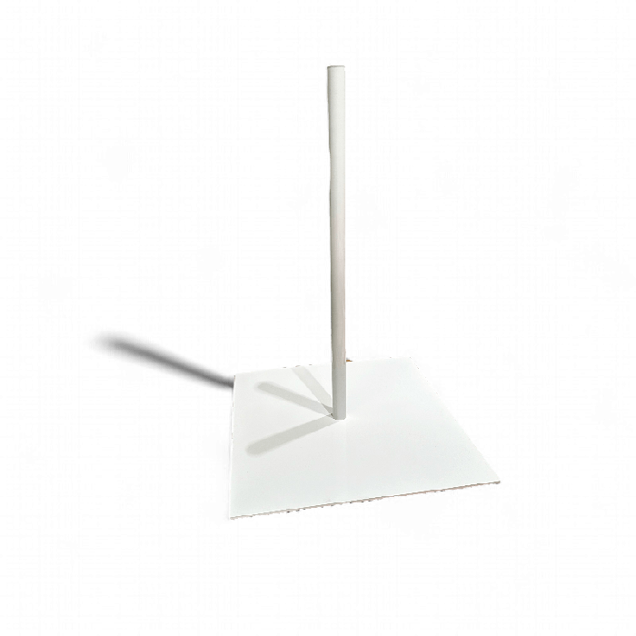 Fótplátna til borðgine/torso. Fermtet 35 x 35, Hvít. Lág modell til borðgine, torso. Ø22mm rør