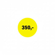 Rabattmerki 350 kr. Rullur við 500 stk. Ø 30 mm.