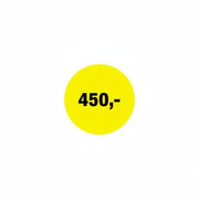 Rabattmerki 450 kr. Rulla við 500 stk. Ø 30 mm.