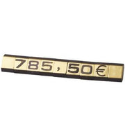 Prismærkjasett, 360 stk. m/ standur. Gull L7 x H9.5 mm.