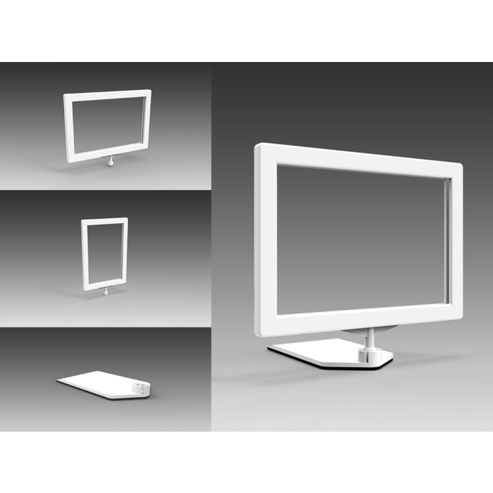 Skiltið haldari. A7 við magnaðfót. HVID